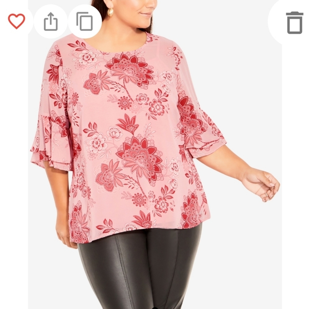 NWT Avenue Alex Double Flutter Top Sz 18